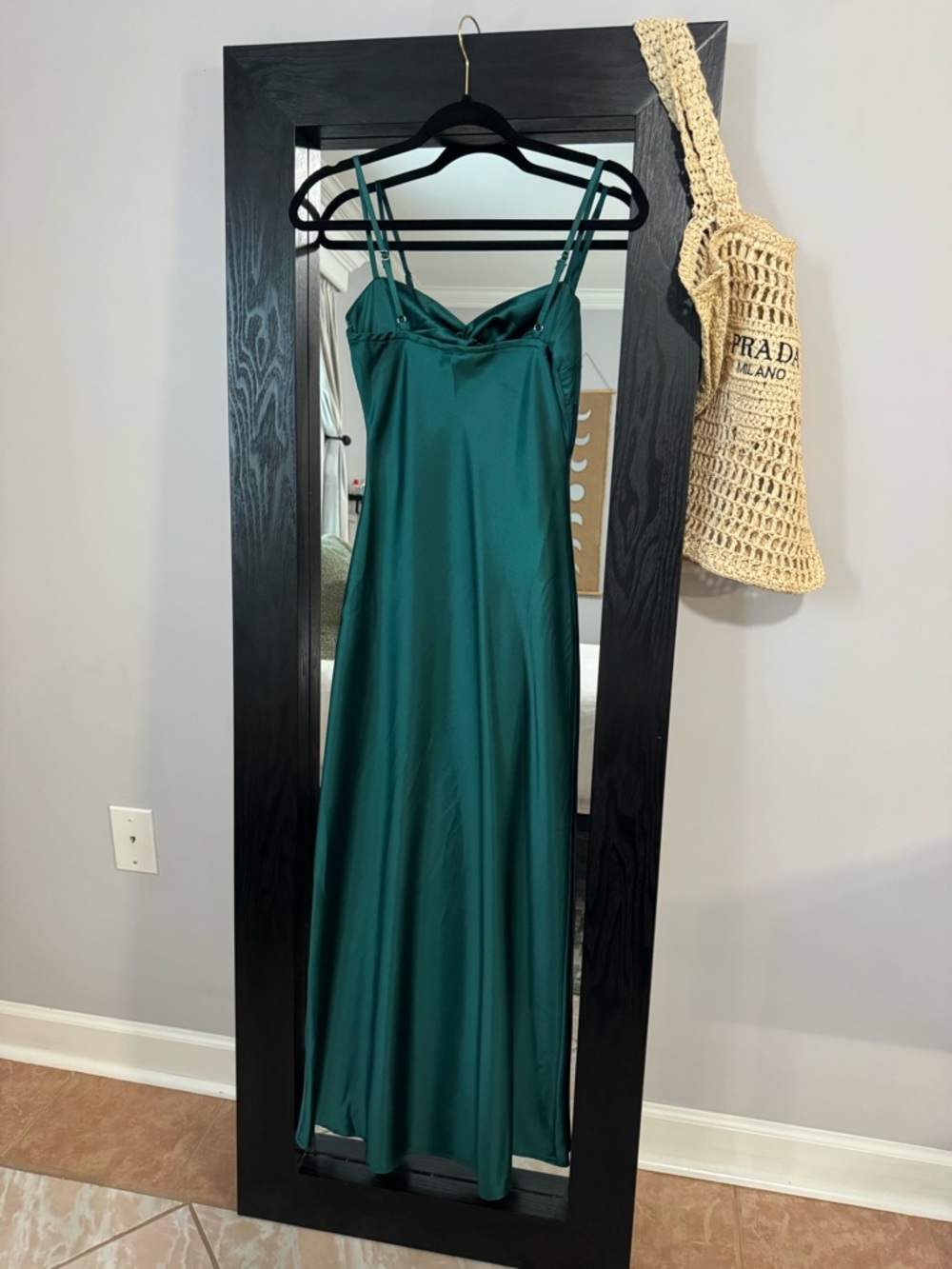 Princess Polly Teal Satin Slip Maxi Dress - Picture 2 of 3